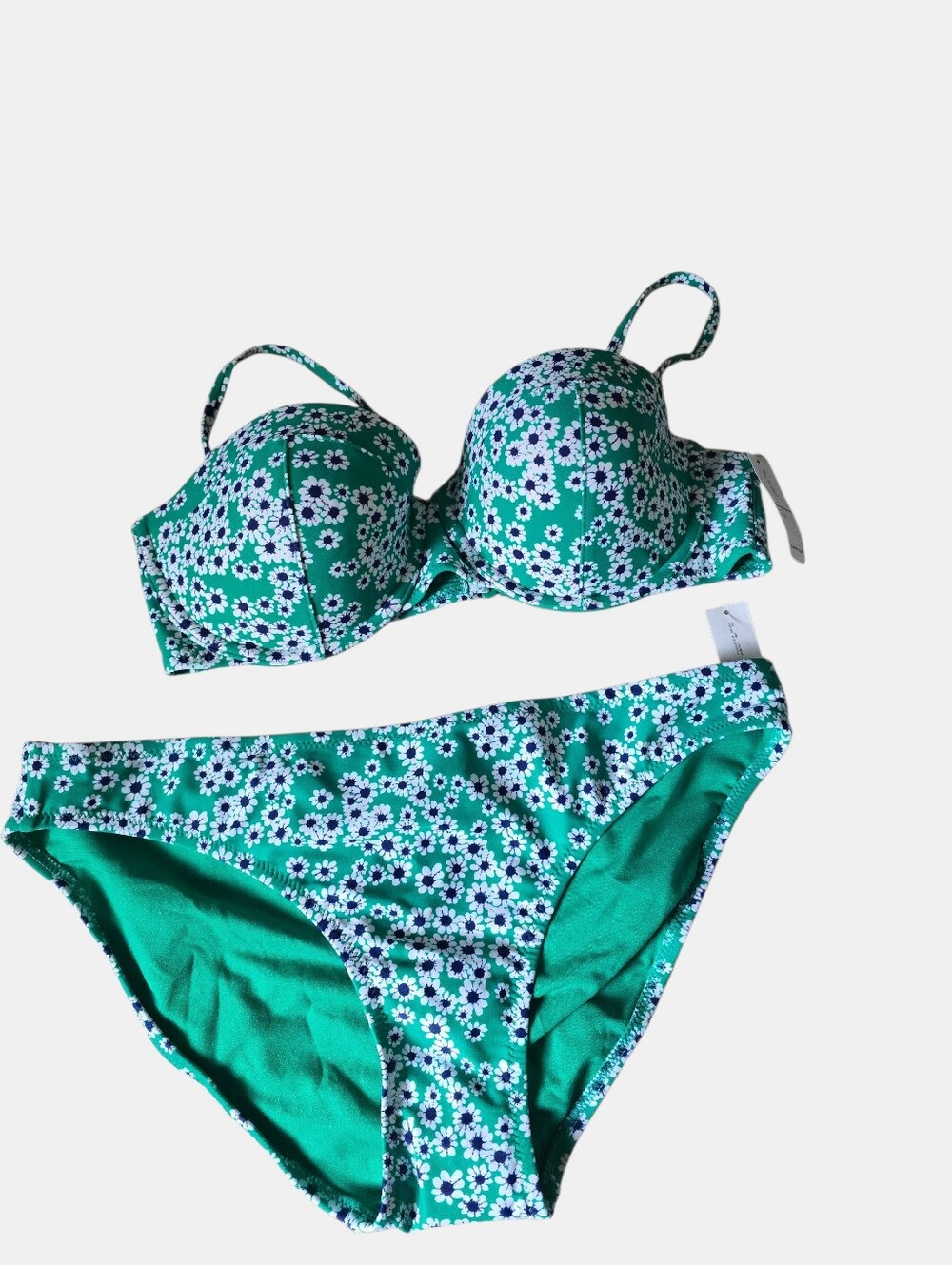 NWT Old Navy bikini green floral sz large